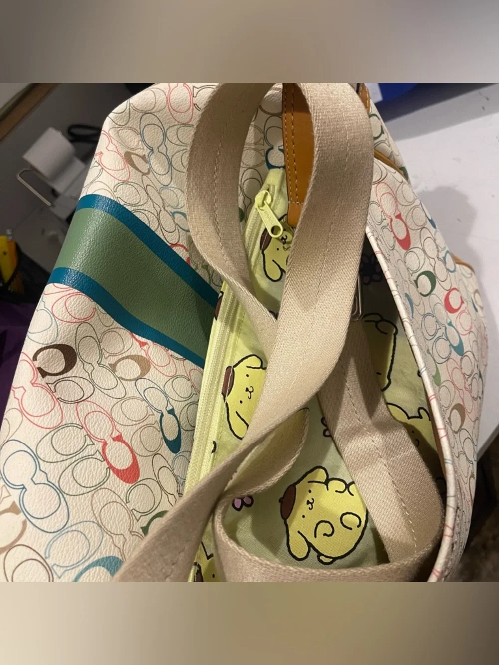 COACH Men’s Multicolor Candy Monogram Messenger Bag EUC Authentic Like New